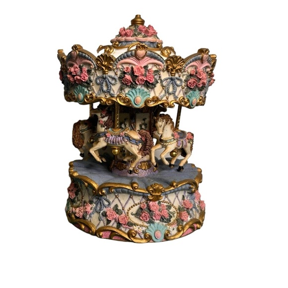 Vintage Carlton Cards Horses Carousel Not Musical Not Working - Picture 1 of 16